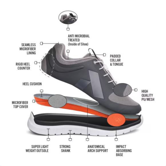 Quick Ship Anodyne No. 22 Men's Sport Runner-Grey Black