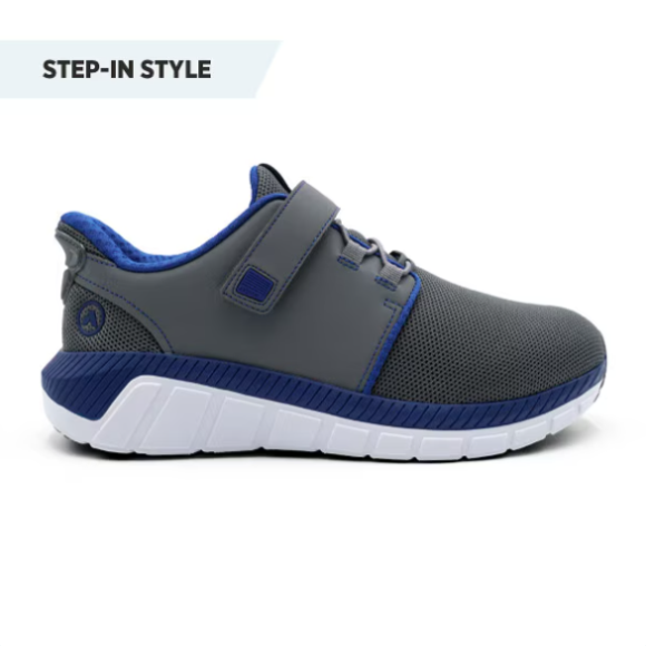 Quick Ship Anodyne No. 46 Men's Sport Jogger w/ Heel Assist-Grey Blue