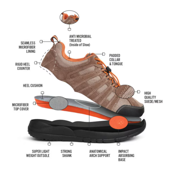 Quick Ship Anodyne No. 44 Men's Trail Walker-Stone