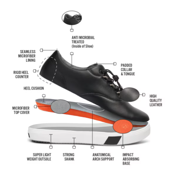 Quick Ship Anodyne No. 93 Women's Casual Sneaker-Black