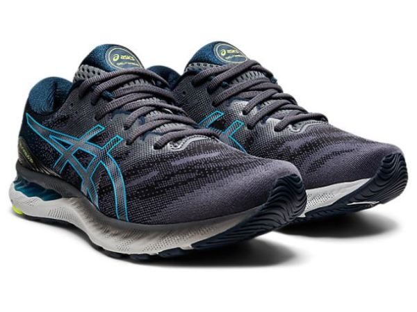 ASICS SHOES | GEL-NIMBUS 23 - Carrier Grey/Digital Aqua