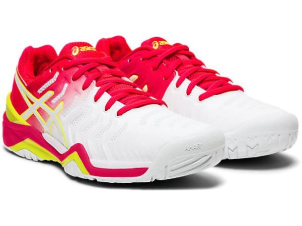 ASICS SHOES | GEL-RESOLUTION 7 - White/Laser Pink