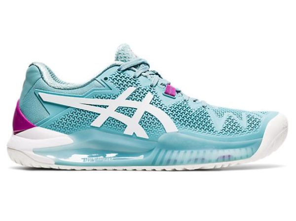 ASICS SHOES | GEL-RESOLUTION 8 (D) - Smoke Blue/White