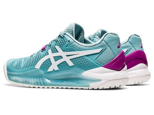 ASICS SHOES | GEL-RESOLUTION 8 (D) - Smoke Blue/White