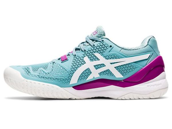 ASICS SHOES | GEL-RESOLUTION 8 (D) - Smoke Blue/White