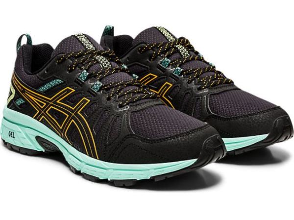 ASICS SHOES | GEL-VENTURE 7 (D) - Black/Orange Pop