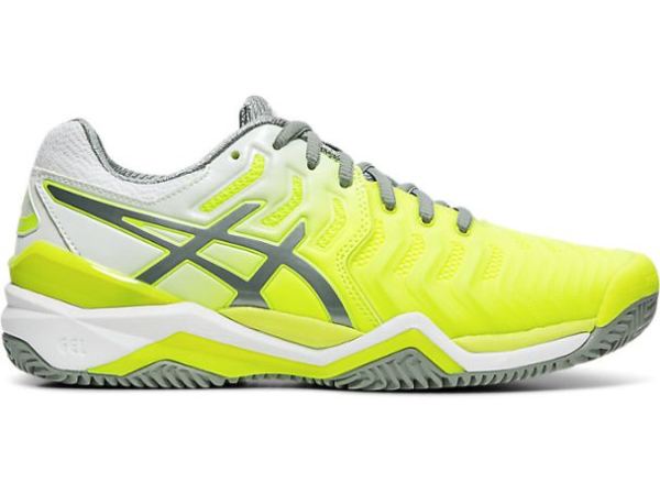 ASICS SHOES | GEL-Resolution 7 Clay Court - Safety Yellow/Stone Grey