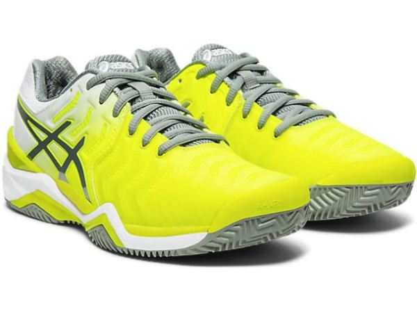 ASICS SHOES | GEL-Resolution 7 Clay Court - Safety Yellow/Stone Grey