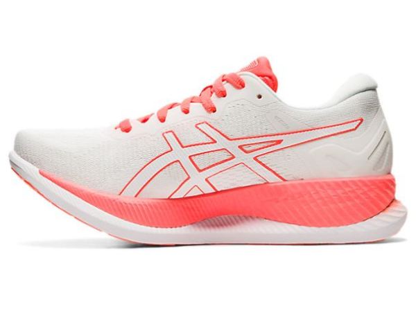 ASICS SHOES | GLIDERIDE - White/Sunrise Red