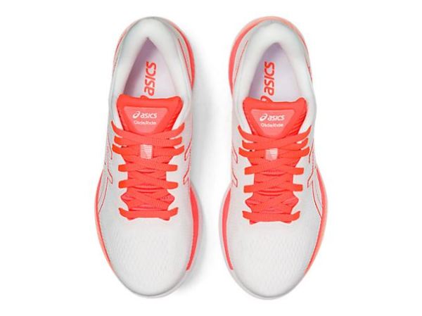 ASICS SHOES | GLIDERIDE - White/Sunrise Red