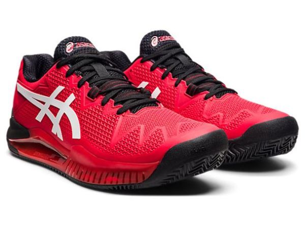 ASICS SHOES | GEL-RESOLUTION 8 CLAY - Electric Red/White