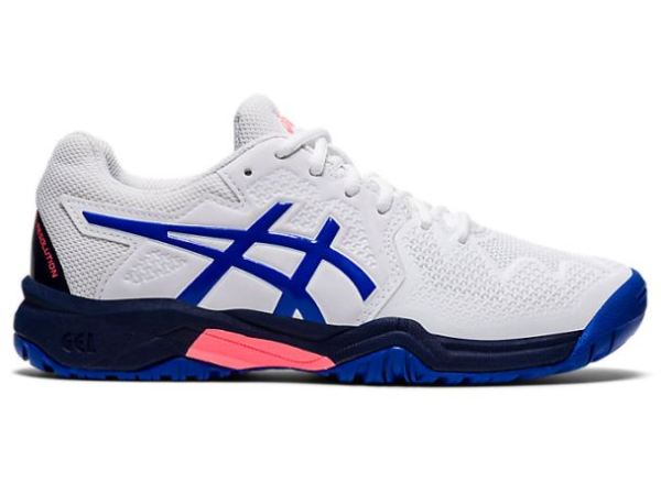 ASICS SHOES | GEL-Resolution 8 GS - White/Lapis Lazuli Blue