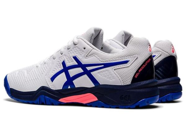 ASICS SHOES | GEL-Resolution 8 GS - White/Lapis Lazuli Blue