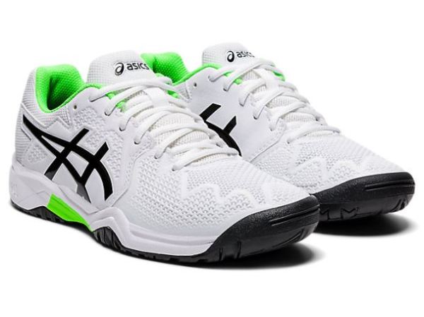 ASICS SHOES | GEL-Resolution 8 GS - White/Green Gecko