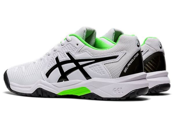 ASICS SHOES | GEL-Resolution 8 GS - White/Green Gecko