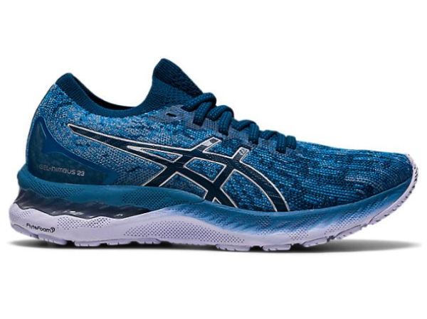 ASICS SHOES | GEL-NIMBUS 23 KNIT - Grey Floss/Mako Blue