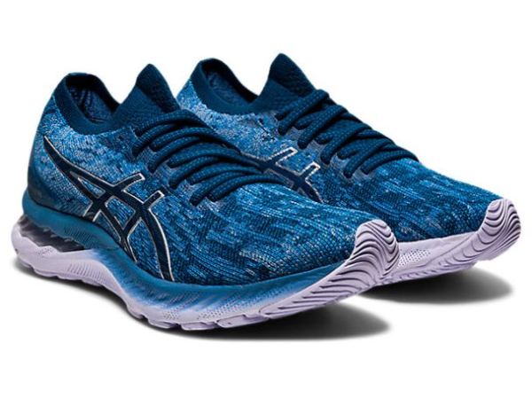 ASICS SHOES | GEL-NIMBUS 23 KNIT - Grey Floss/Mako Blue