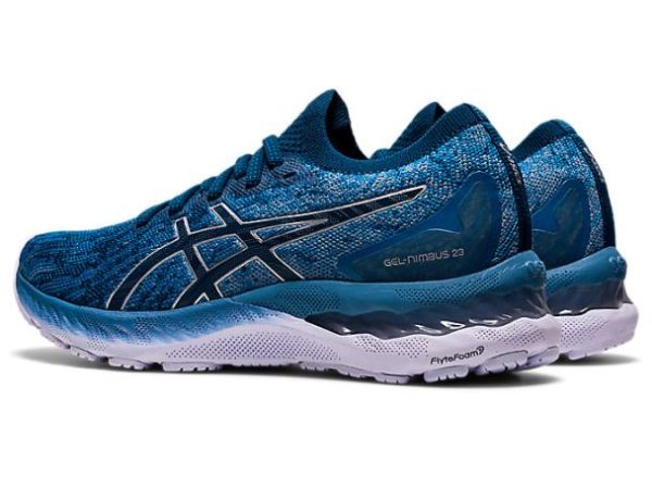 ASICS SHOES | GEL-NIMBUS 23 KNIT - Grey Floss/Mako Blue