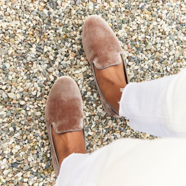 Birdies | The Starling-Brown Velvet Women Flat-Taupe