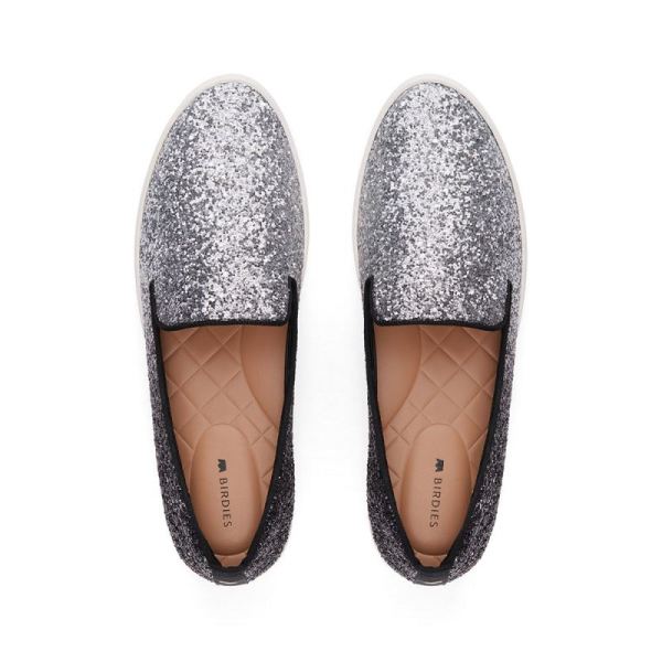 Birdies | The Swift-Silver Glitter Women Shoes-Crushed Chrome