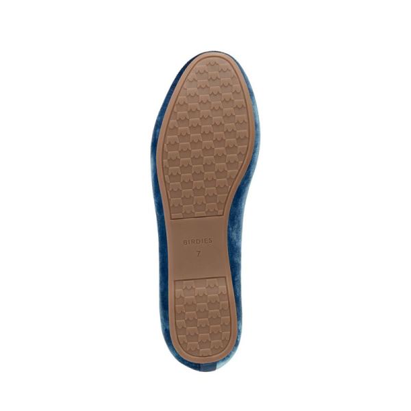 Birdies | The Starling-Blue Velvet Women Flat-Ocean