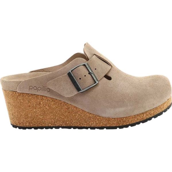 Birkenstock-Women's Fanny Wedge Clog Taupe Suede