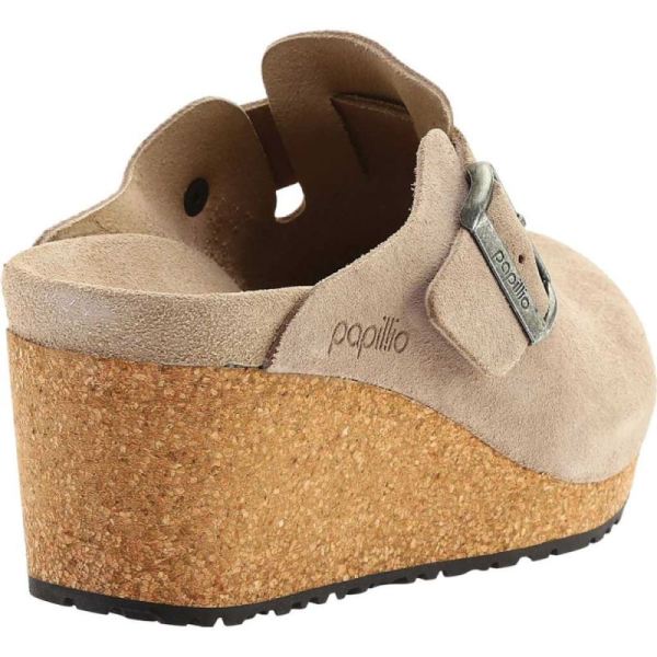 Birkenstock-Women's Fanny Wedge Clog Taupe Suede