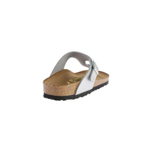 Birkenstock-Women's Gizeh Birko Flor Thong Sandal Silver Birko Flor