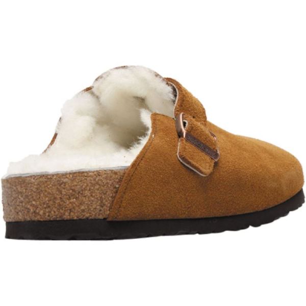 Birkenstock-Men's Boston Shearling Clog Mink/Natural Suede