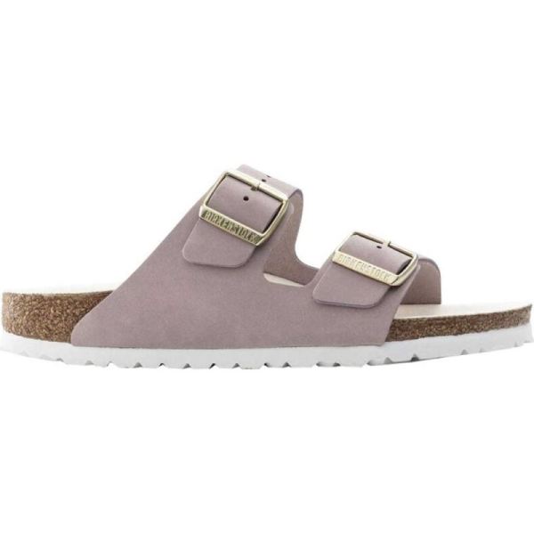 Birkenstock-Women's Arizona Nubuck Slide Lilac Nubuck