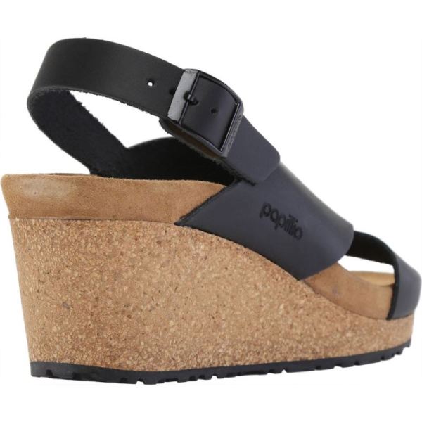 Birkenstock-Women's Papillio Samira Wedge Slingback Black Natural Leather