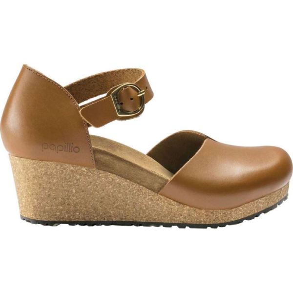 Birkenstock-Women's Papillio Mary Wedge Closed Toe Sandal Ginger Brown Leather