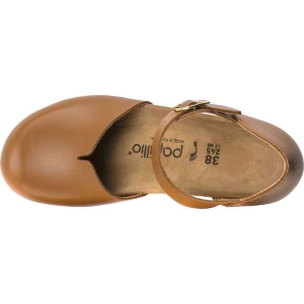 Birkenstock-Women's Papillio Mary Wedge Closed Toe Sandal Ginger Brown Leather