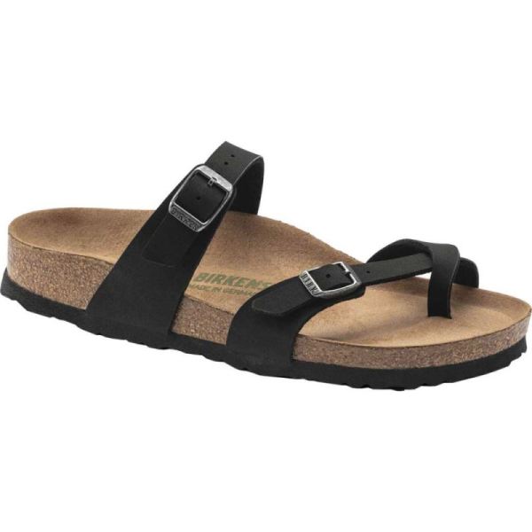 Birkenstock-Women's Mayari Vegan Toe Loop Sandal Black Birkibuc