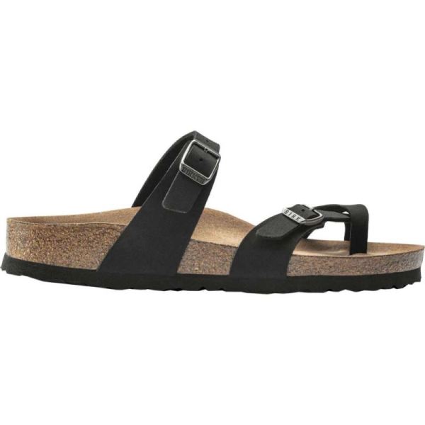 Birkenstock-Women's Mayari Vegan Toe Loop Sandal Black Birkibuc