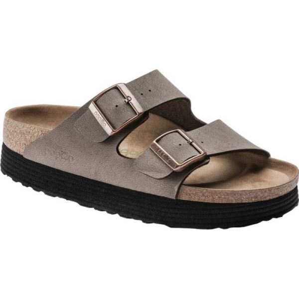 Birkenstock-Women's Arizona Platform Vegan Slide Mocha Birko-Flor