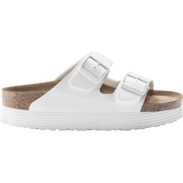 Birkenstock-Women's Arizona Platform Vegan Slide White Birko-Flor