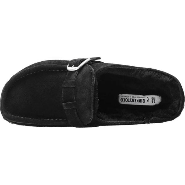 Birkenstock-Women's Buckley Shearling Clog Black/Black Suede