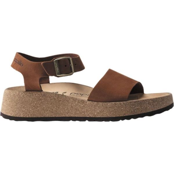 Birkenstock-Women's Glenda Wedge Ankle Strap Sandal Pecan Nubuck