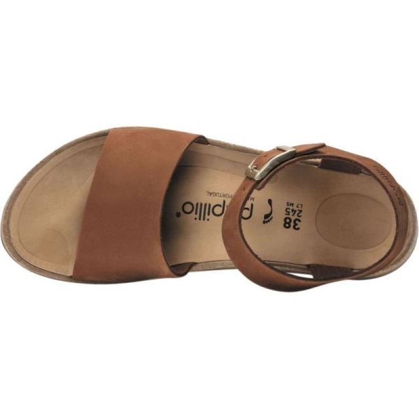 Birkenstock-Women's Glenda Wedge Ankle Strap Sandal Pecan Nubuck