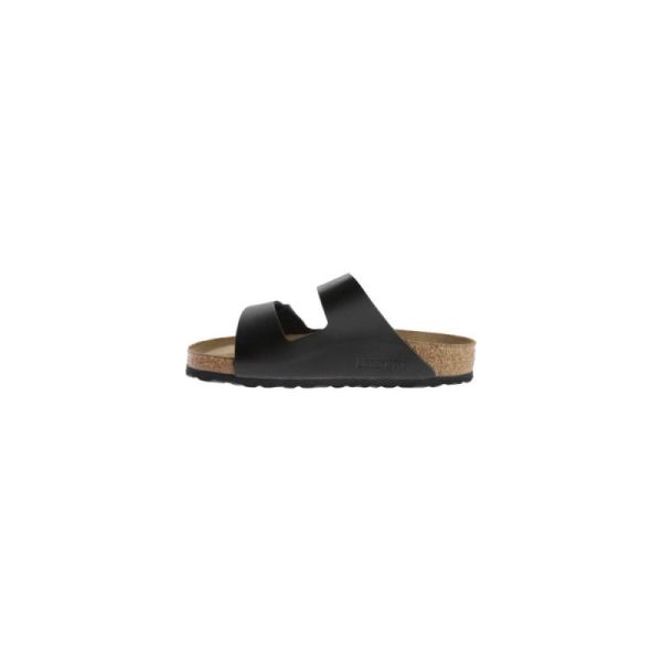 Birkenstock-Women's Arizona Amalfi Leather with Soft Footbed Slide Black Amalfi Leather