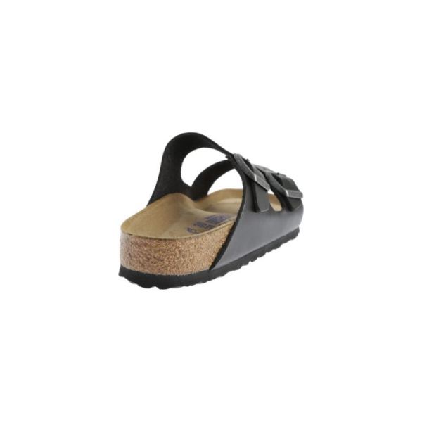 Birkenstock-Women's Arizona Amalfi Leather with Soft Footbed Slide Black Amalfi Leather