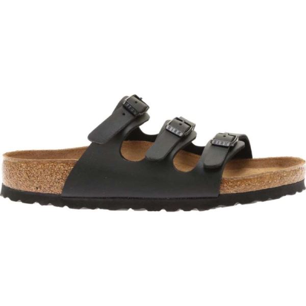 Birkenstock-Women's Florida Birko-Flor Soft Footbed Slide Black Birko-Flor