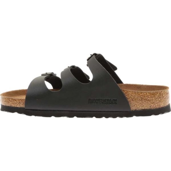 Birkenstock-Women's Florida Birko-Flor Soft Footbed Slide Black Birko-Flor