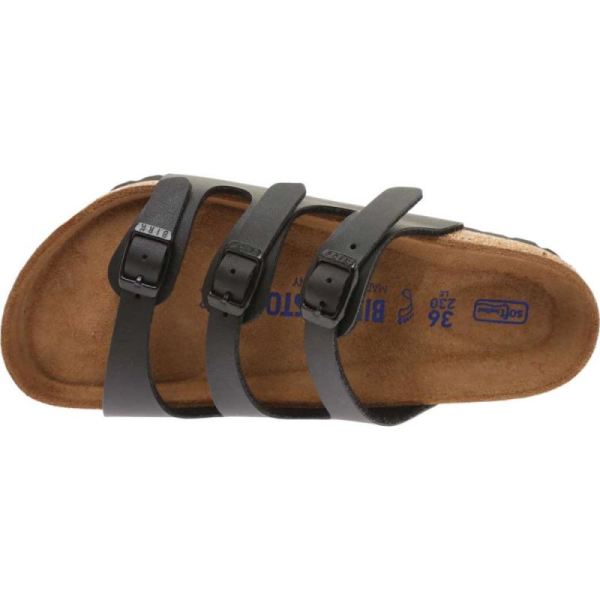 Birkenstock-Women's Florida Birko-Flor Soft Footbed Slide Black Birko-Flor