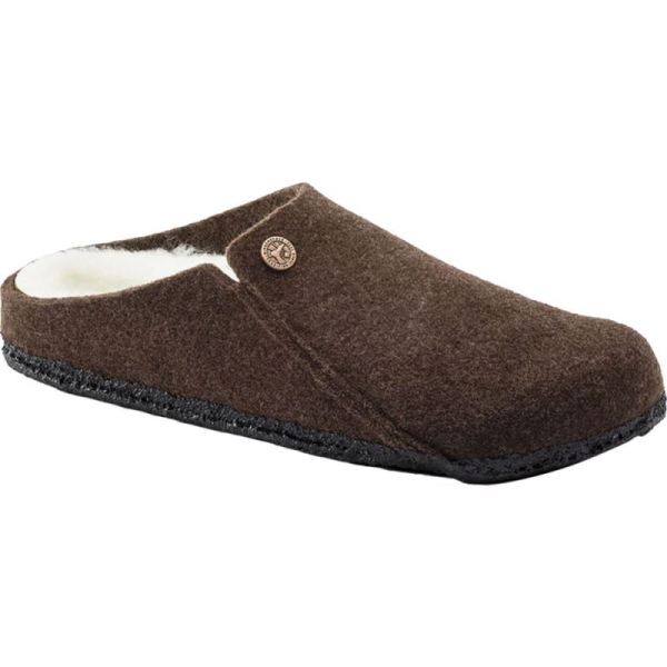 Birkenstock-Women's Zermatt Shearling Clog Slipper Mocha/Natural Wool