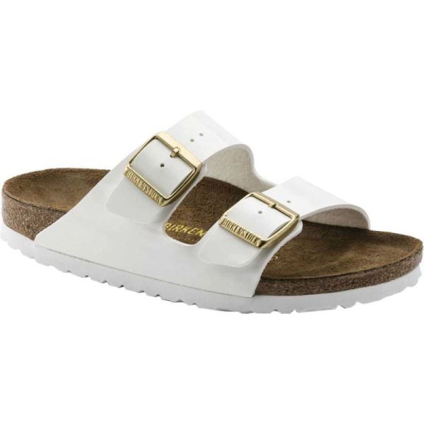 Birkenstock-Women's Arizona Birko-Flor Slide White Patent Birko-Flor