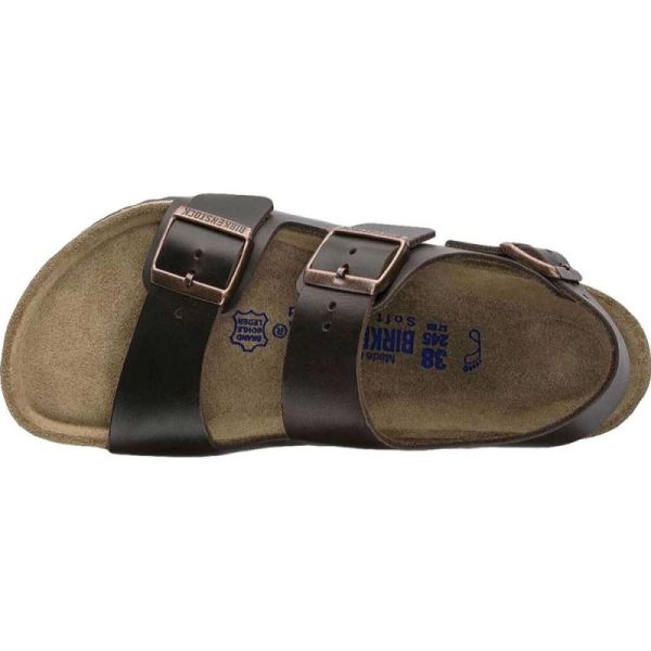 Birkenstock-Men's Milano Amalfi Leather with Soft Footbed Active Sandal Brown Amalfi Leather