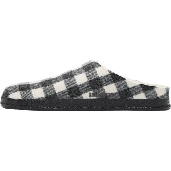 Birkenstock-Women's Zermatt Shearling Clog Slipper Plaid White/Natural Wool