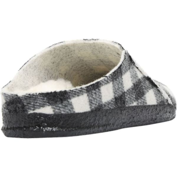 Birkenstock-Women's Zermatt Shearling Clog Slipper Plaid White/Natural Wool